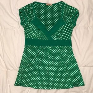 Green Polka Dot Top
